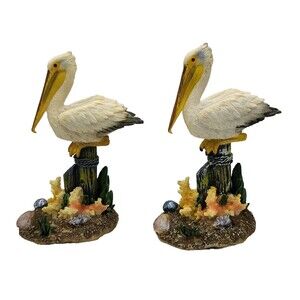 Lot of 2 Greenbrier Pelican Home Beach Decor Figures Figurine Lot 5.75" Inches